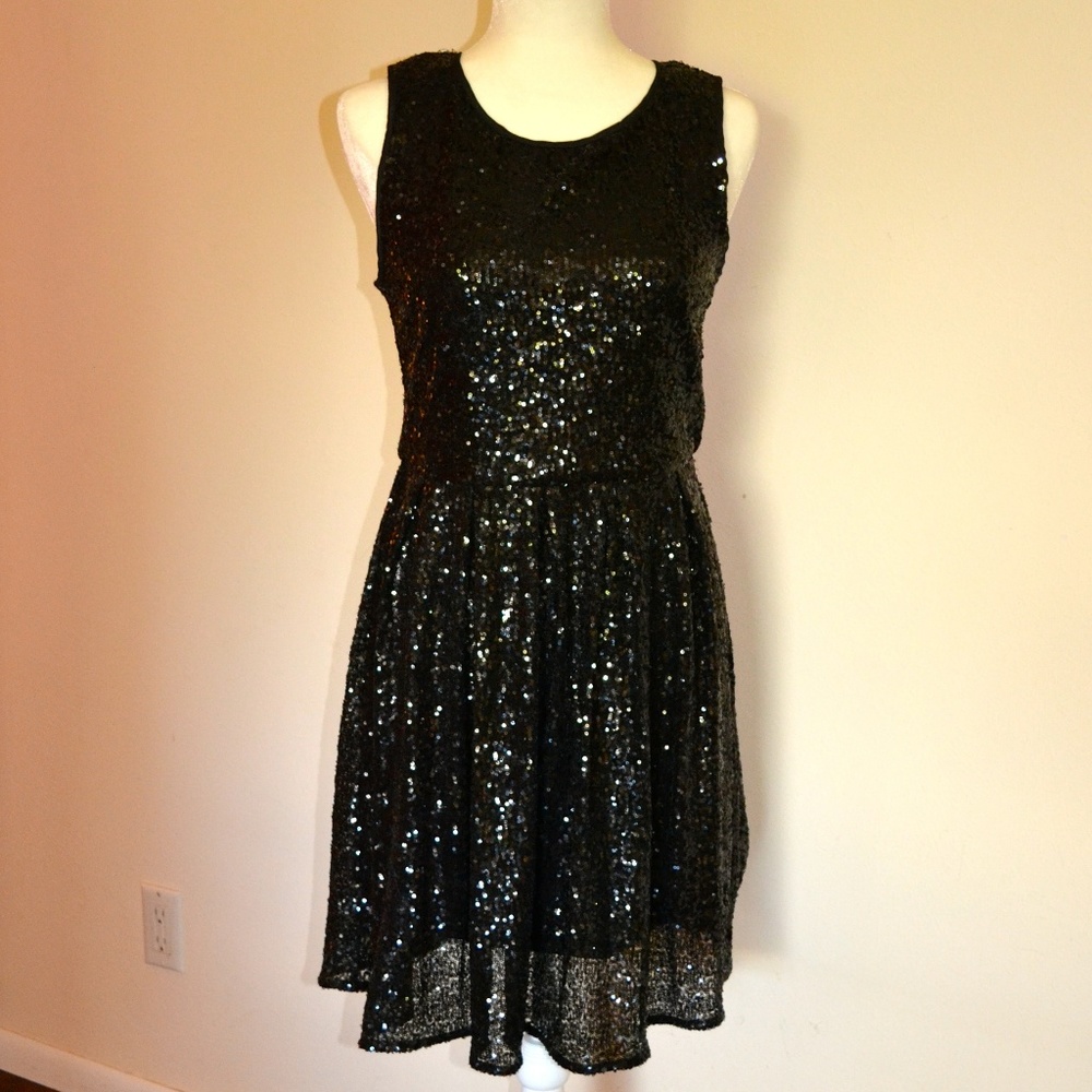 Black Sequin Party Dress